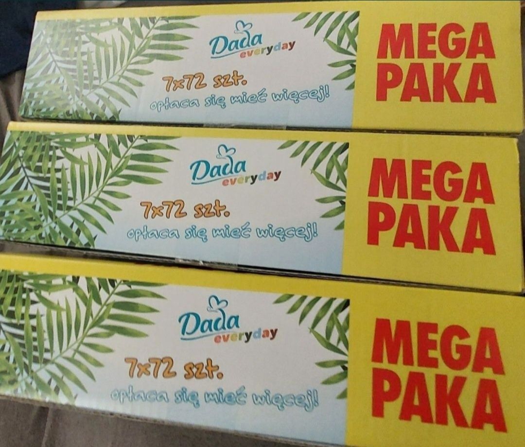 1zł Wysyłka Mega Paka Chusteczek DADA Everyday 7op. Karton Zielone NOW