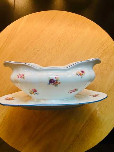 OKAZJA - ZESTAW Waza, musztardnica, sosjerka Porcelana Chodzież