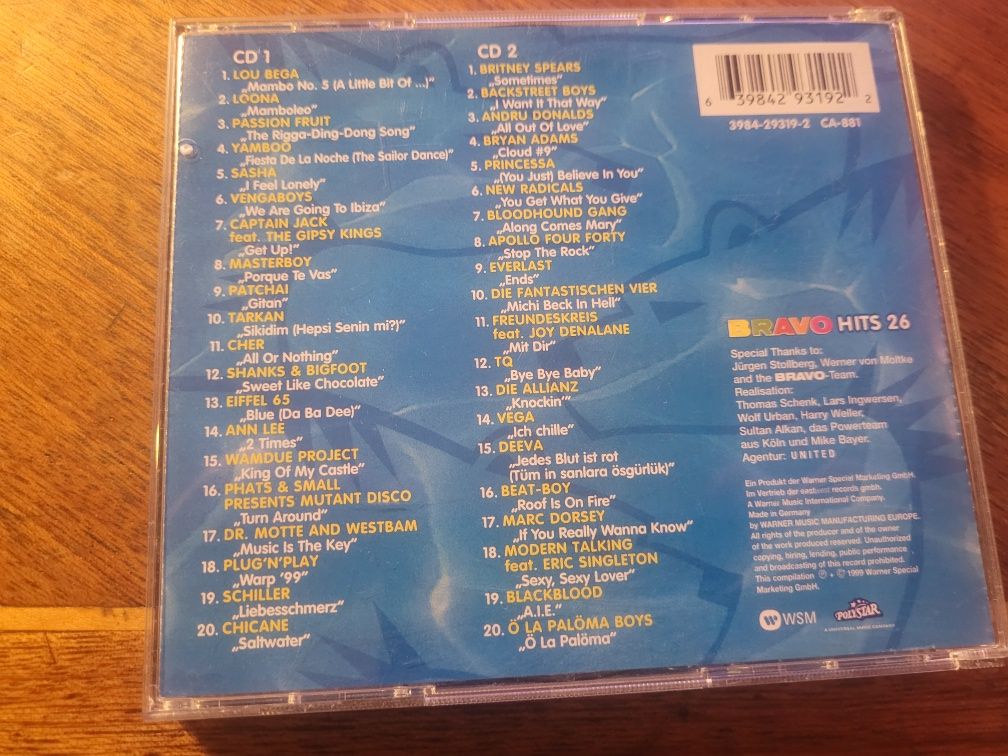 CD x 2 Bravo Hits vol.26 Warner 1999