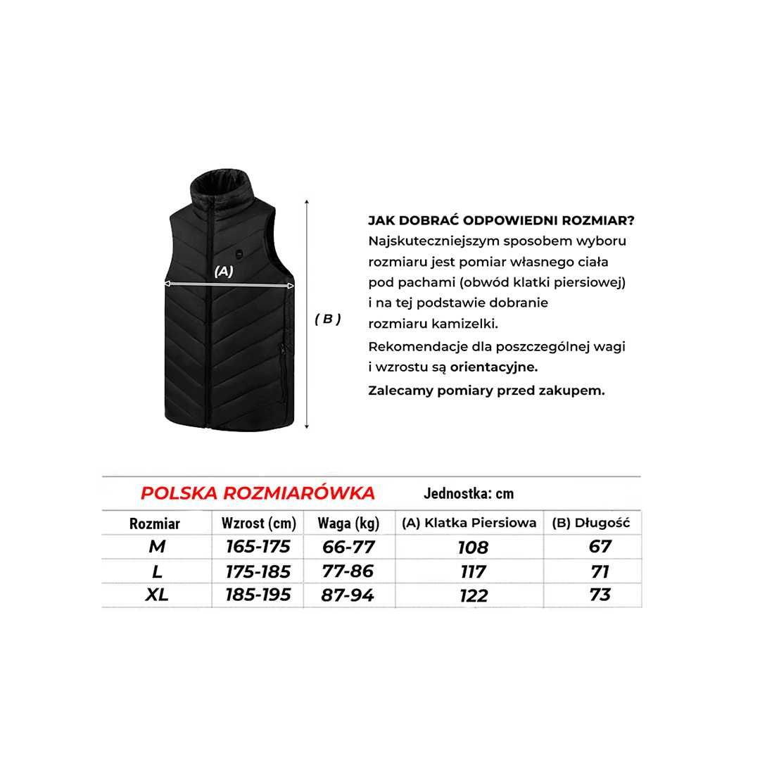 PODGRZEWANA USB Kamizelka Ocieplająca na Powerbank USB GWARANCJA 24M