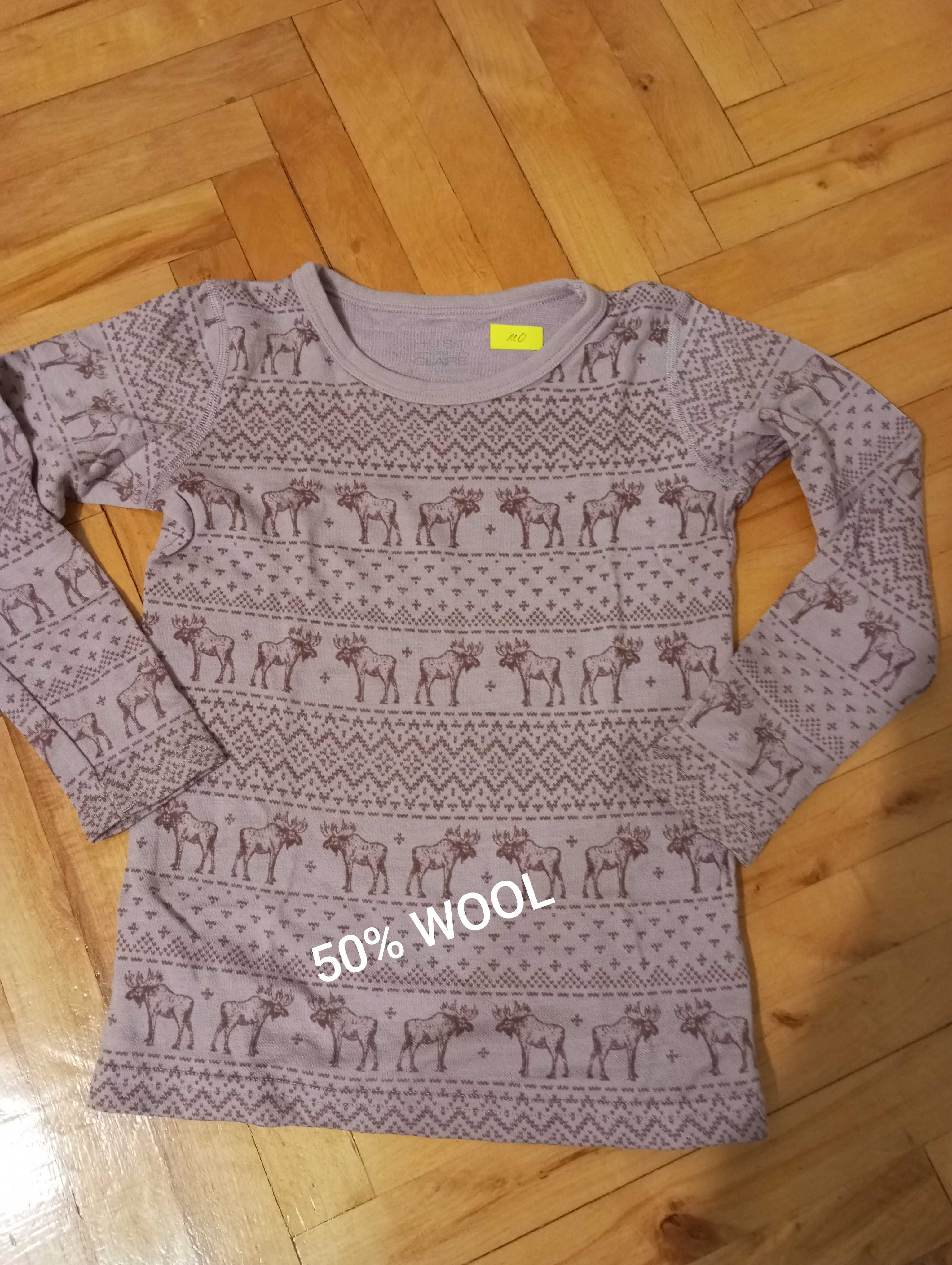 Hust & Claire koszulka termoaktywna 50% Wool rozm.110/5 lat