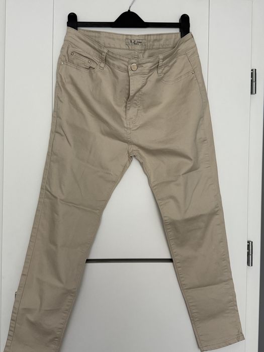 beżowe spodnie jeansy damskie 46 3XL XXXL plus size