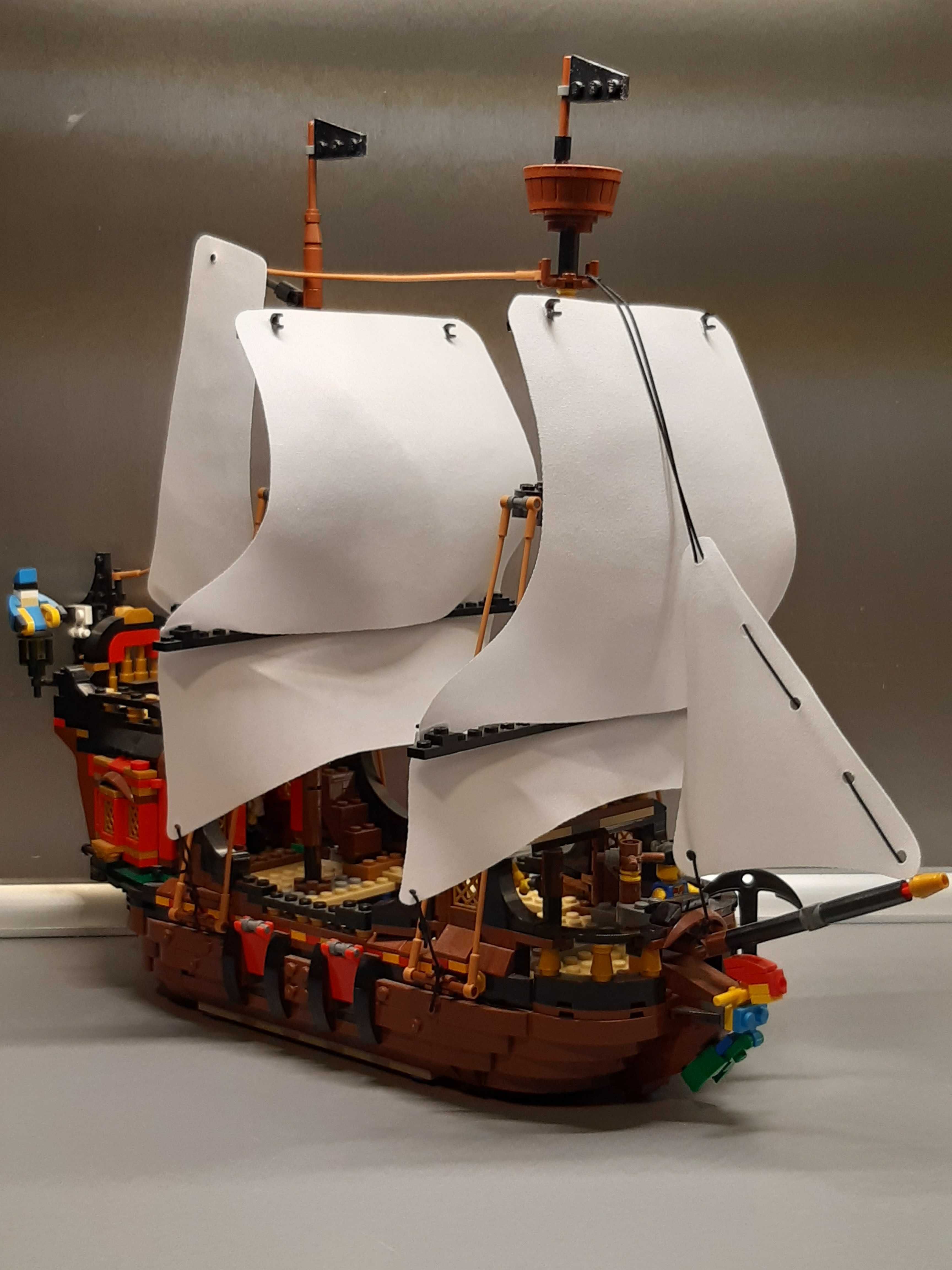 NOWE białe żagle z tkaniny LEGO 31109 Statek Pirates + linki