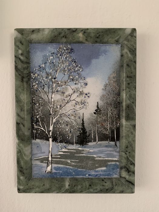 Картина/ панно з каміння на мраморі