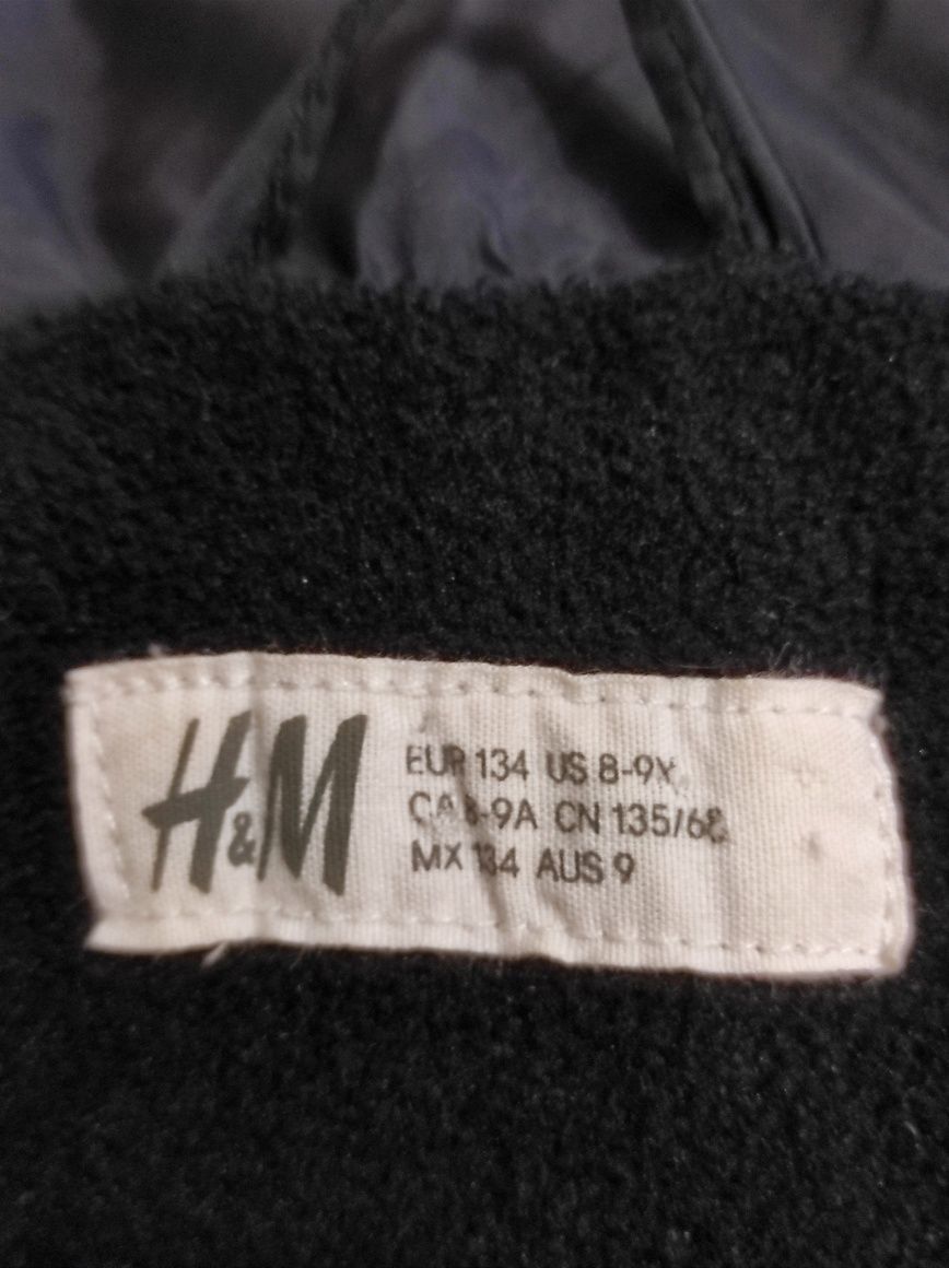 Puchowa kurtka pikowana zimowa khaki H&M 134/140
