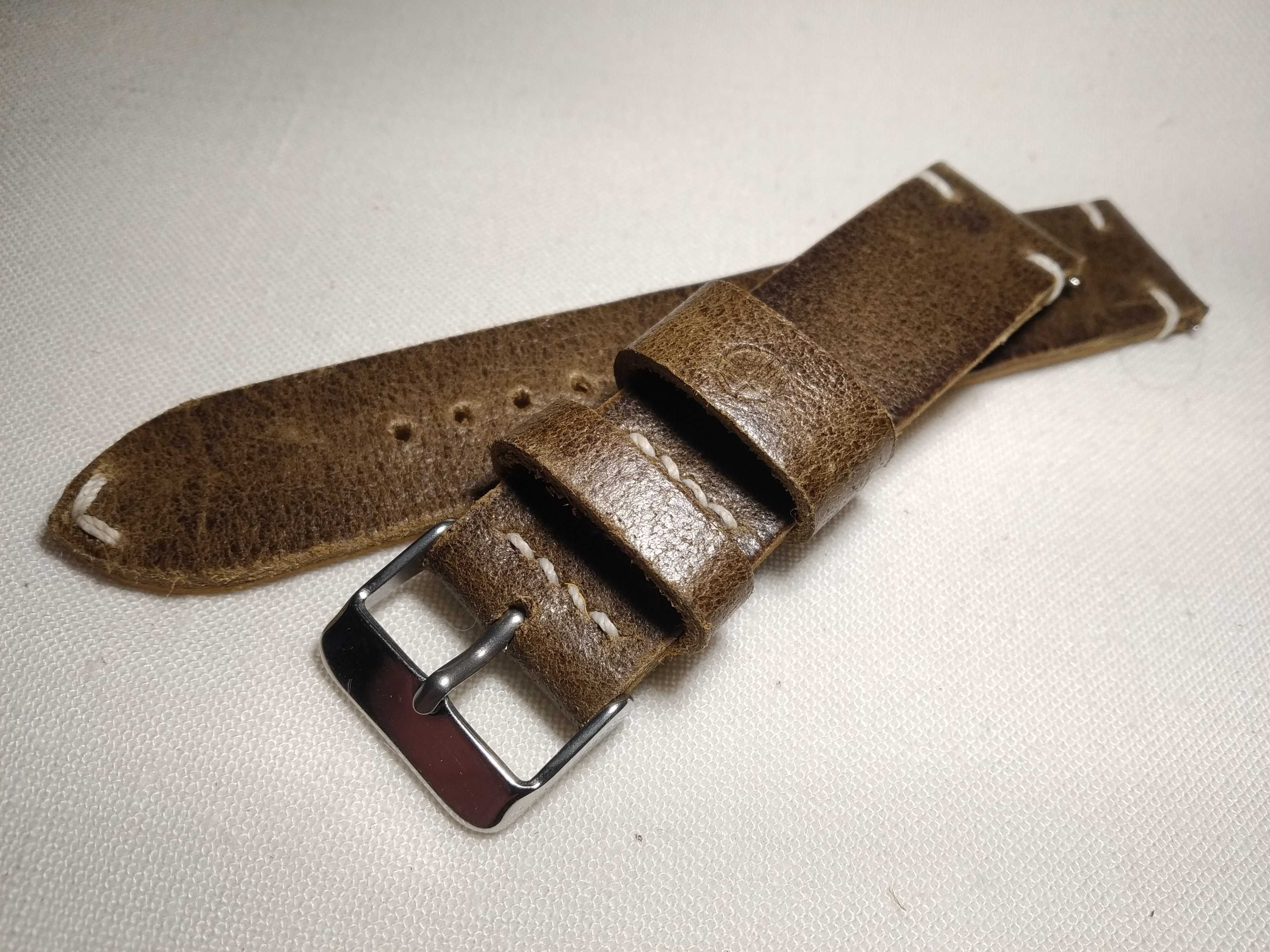 Pasek skórzany do zegarka 20 mm skóra Full Grain , szybki montaż