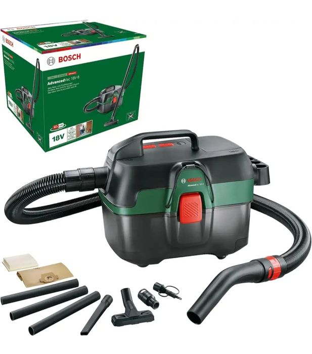 Bosch AdvancedVac 18V-8, Akumulatorowy Odkurzacz do Pracy na Sucho i M