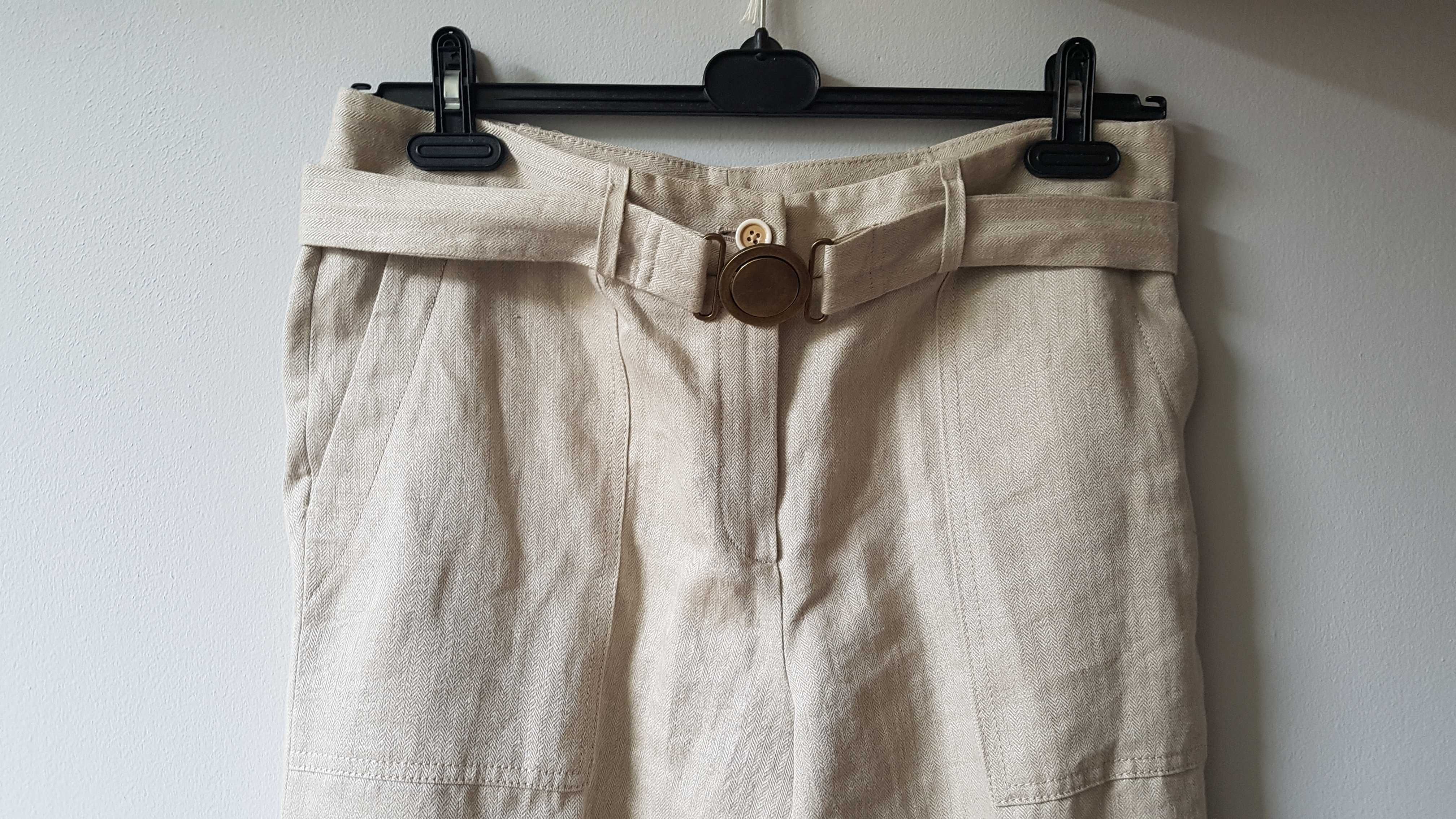 Massimo Dutti spodnie 100% Len rozmiar XL