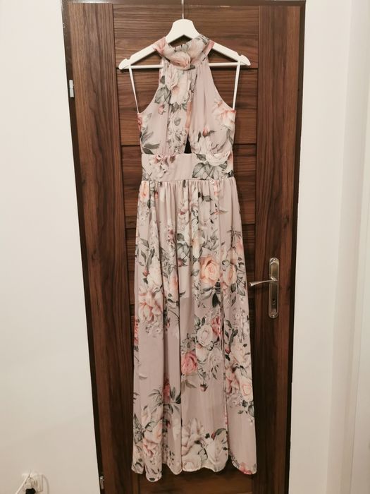 Sukienka wizytowa długa kwiaty