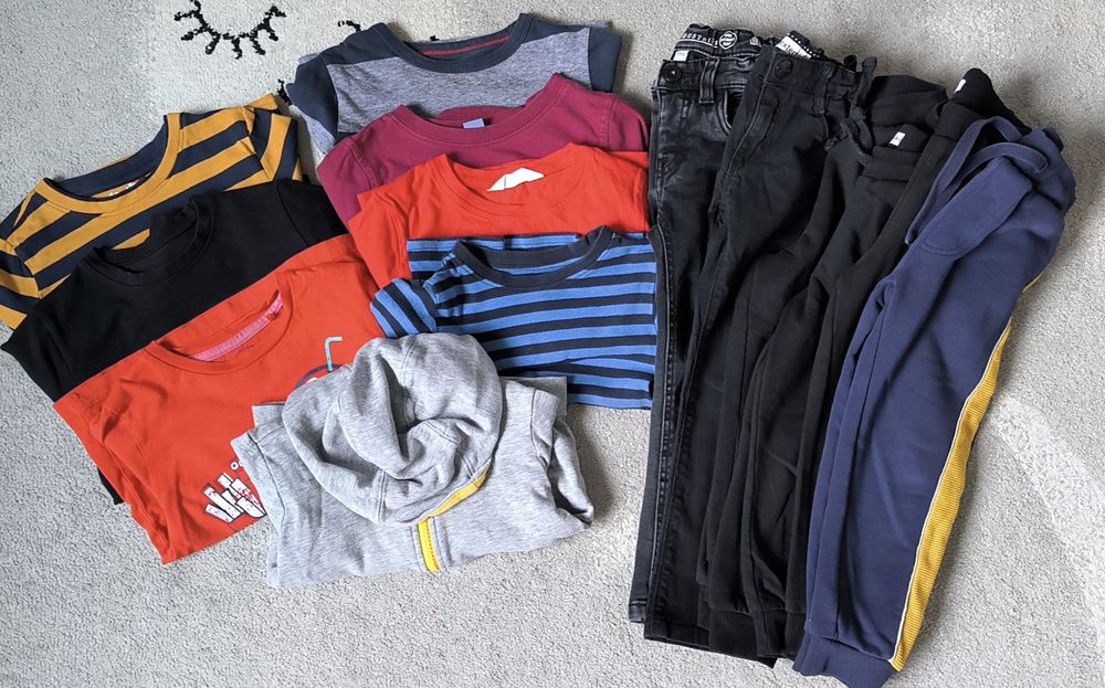 Zestaw paka 21 szttuk ubrań dla chłopca rozmiar 104cm