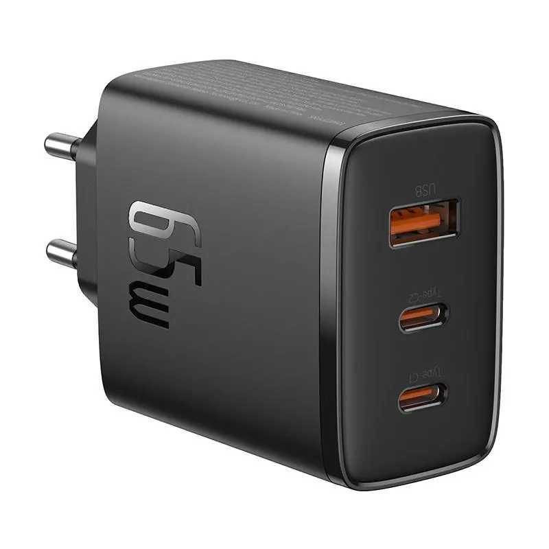 Ładowarka sieciowa Baseus OS-Cube Pro 2xUSB-C + USB 65W Czarny