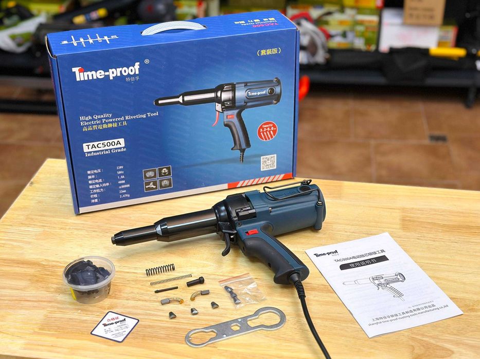 TIME-PROOF TAC 500 Електрозаклепочник 8000Н + Повний Ремкомплект