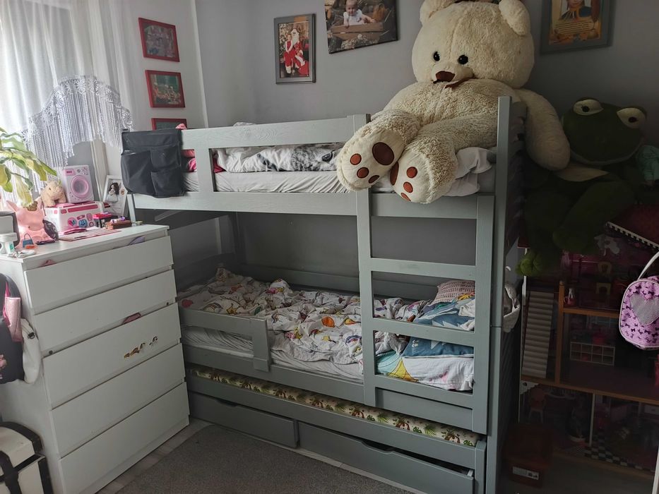Łóżko piętrowe, dla trójki dzieci, potrojne