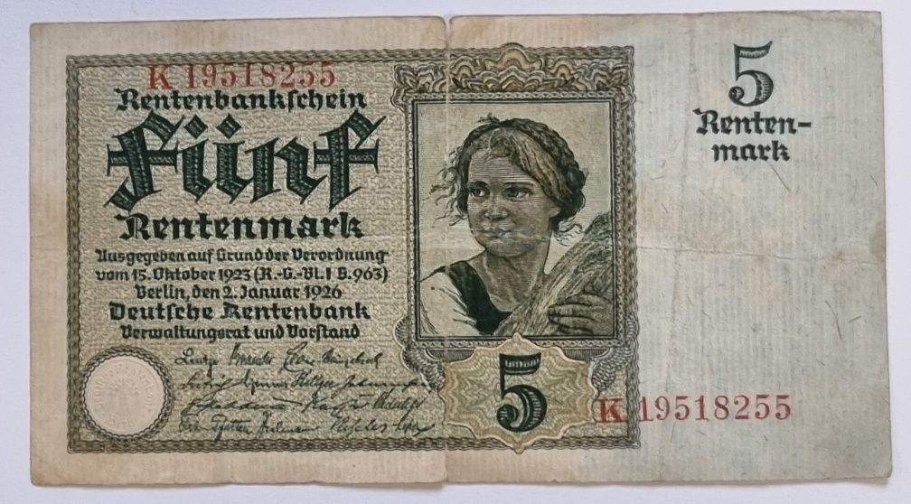 Banknot kolekcjonerski 5 Marek niemieckich
