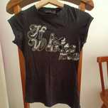 T-shirt preta Zara Tam S/36
