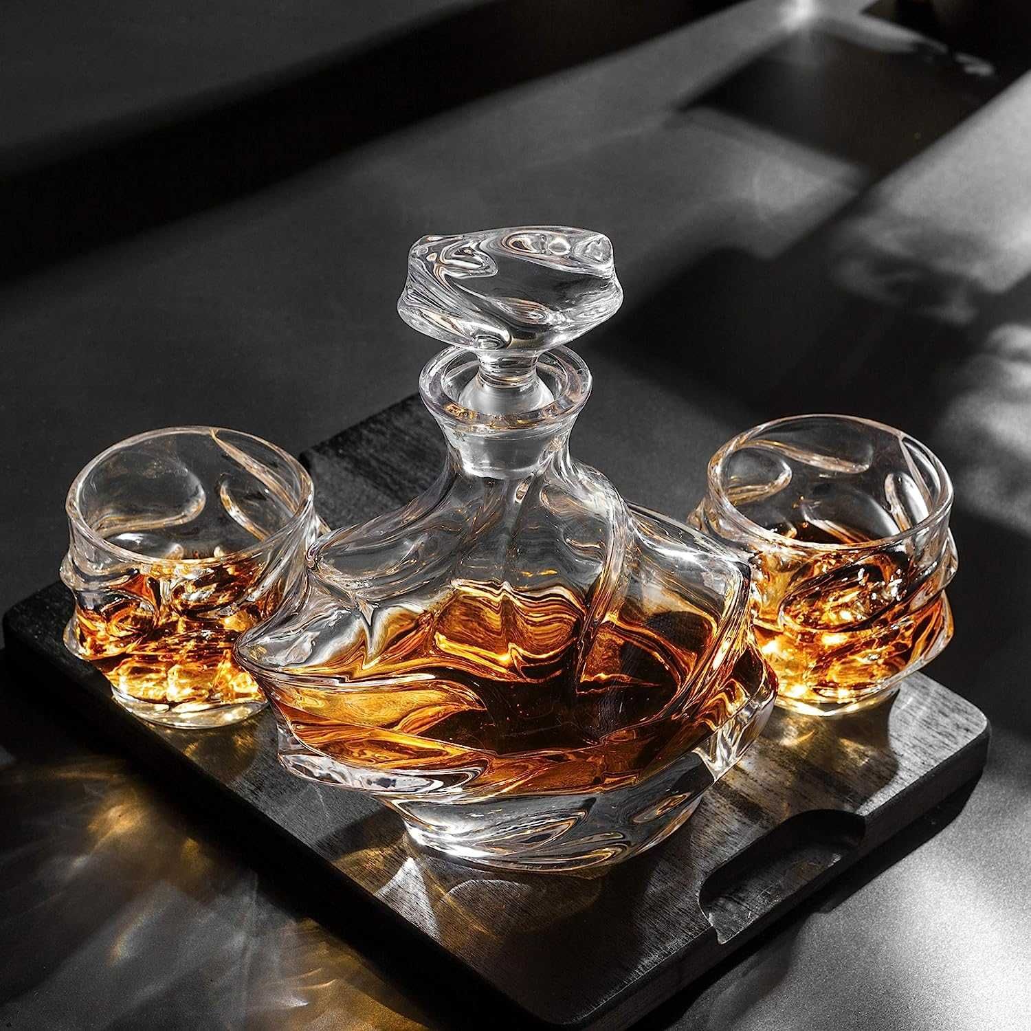KANARS Zestaw Szklanki oraz Karafka do Whisky 750 ml  4×320 ml