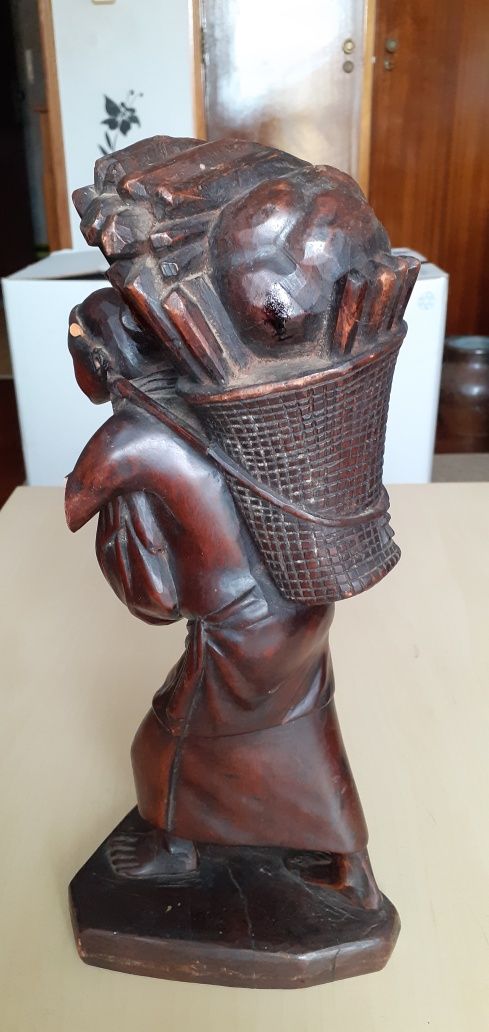 Estatueta arte africana mulher com bebé