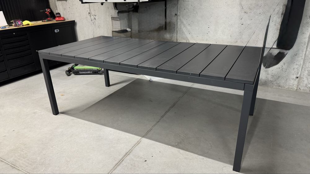 Stół ogrodowy duży, 210-280 cm, rozkładany, antracyd NARDI