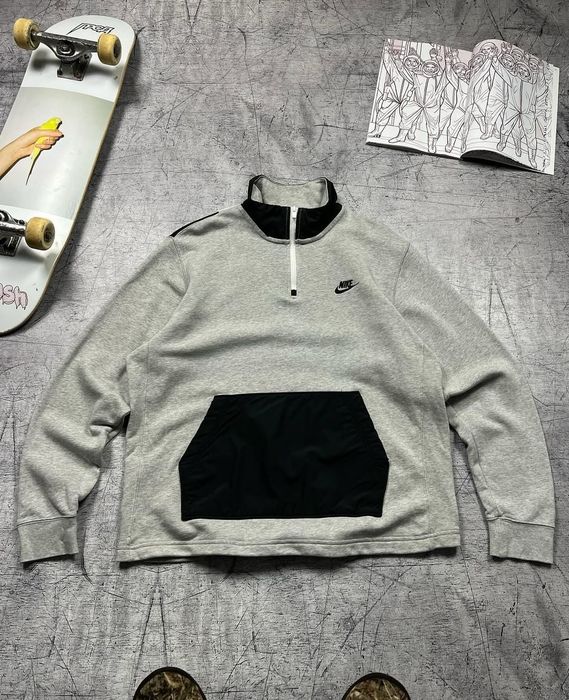 Nike 1/3 Zip Sweatshirt Nylon Pocket/анурак світшот зіпка розмір L