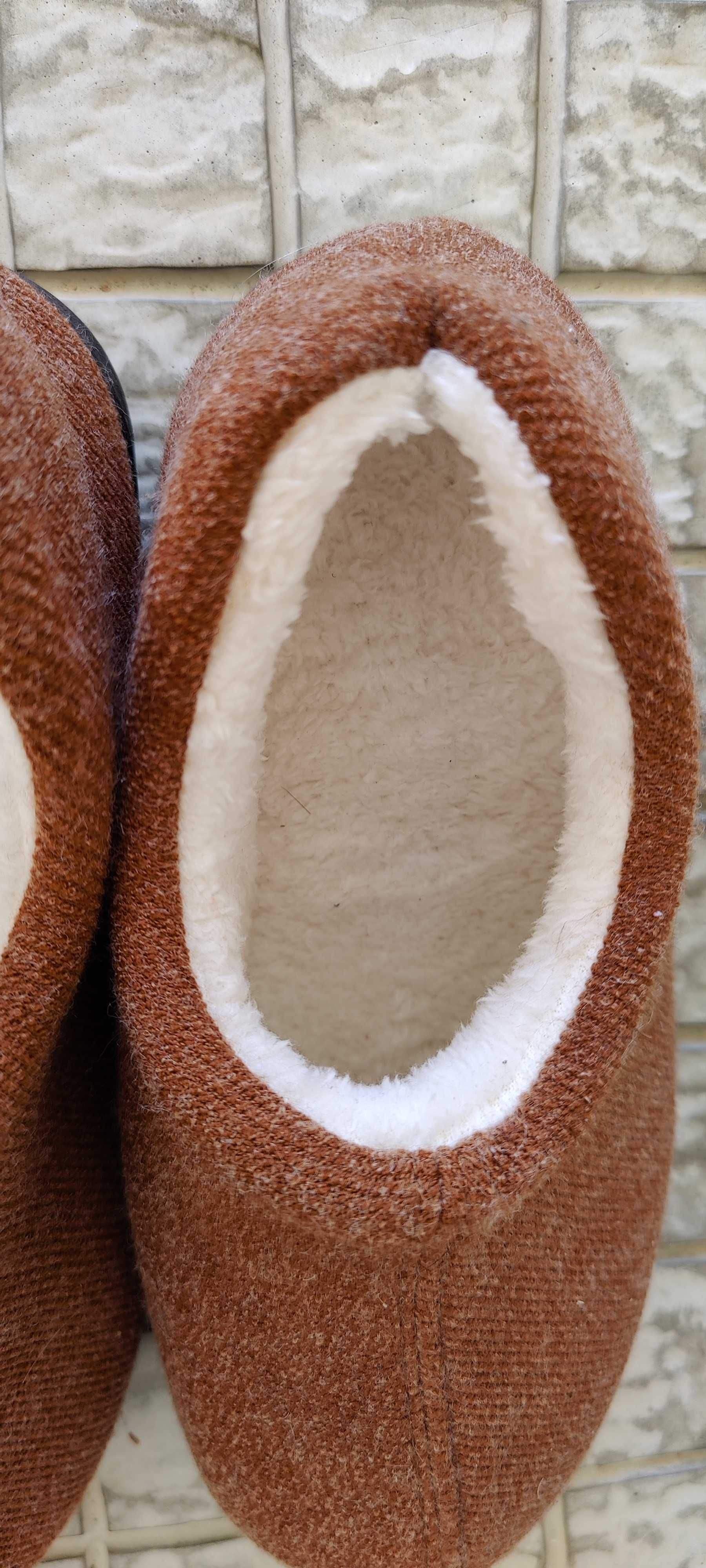 Pantufas quentes castanho Inverno tamanho 43 (unissexo)