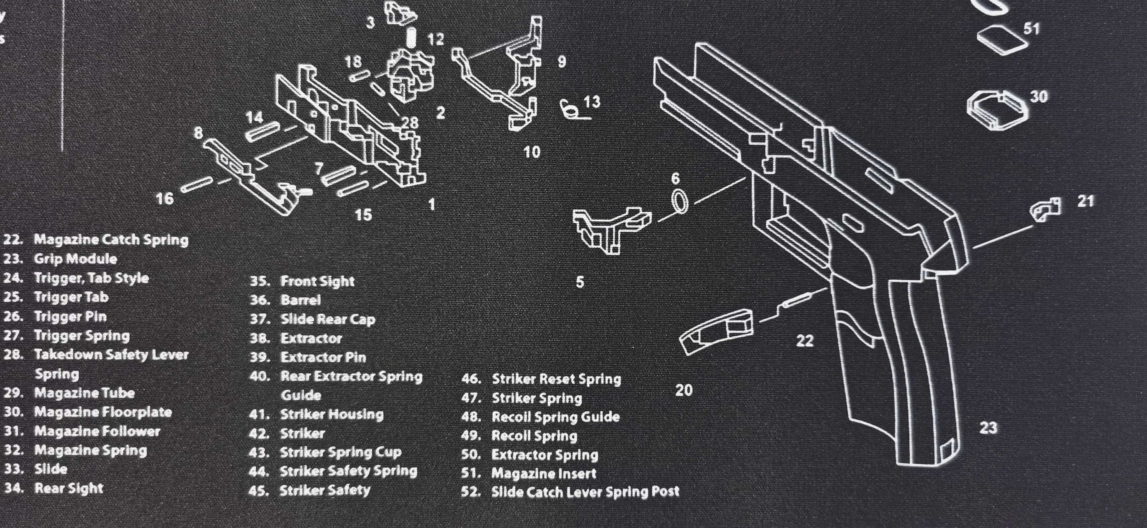 Mata do czyszczenia broni Sig Sauer P320 podkładka