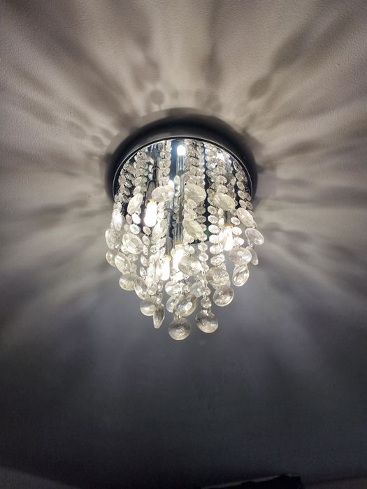 Żyrandol lampa led sufitowa z kryształkami + żarówki
