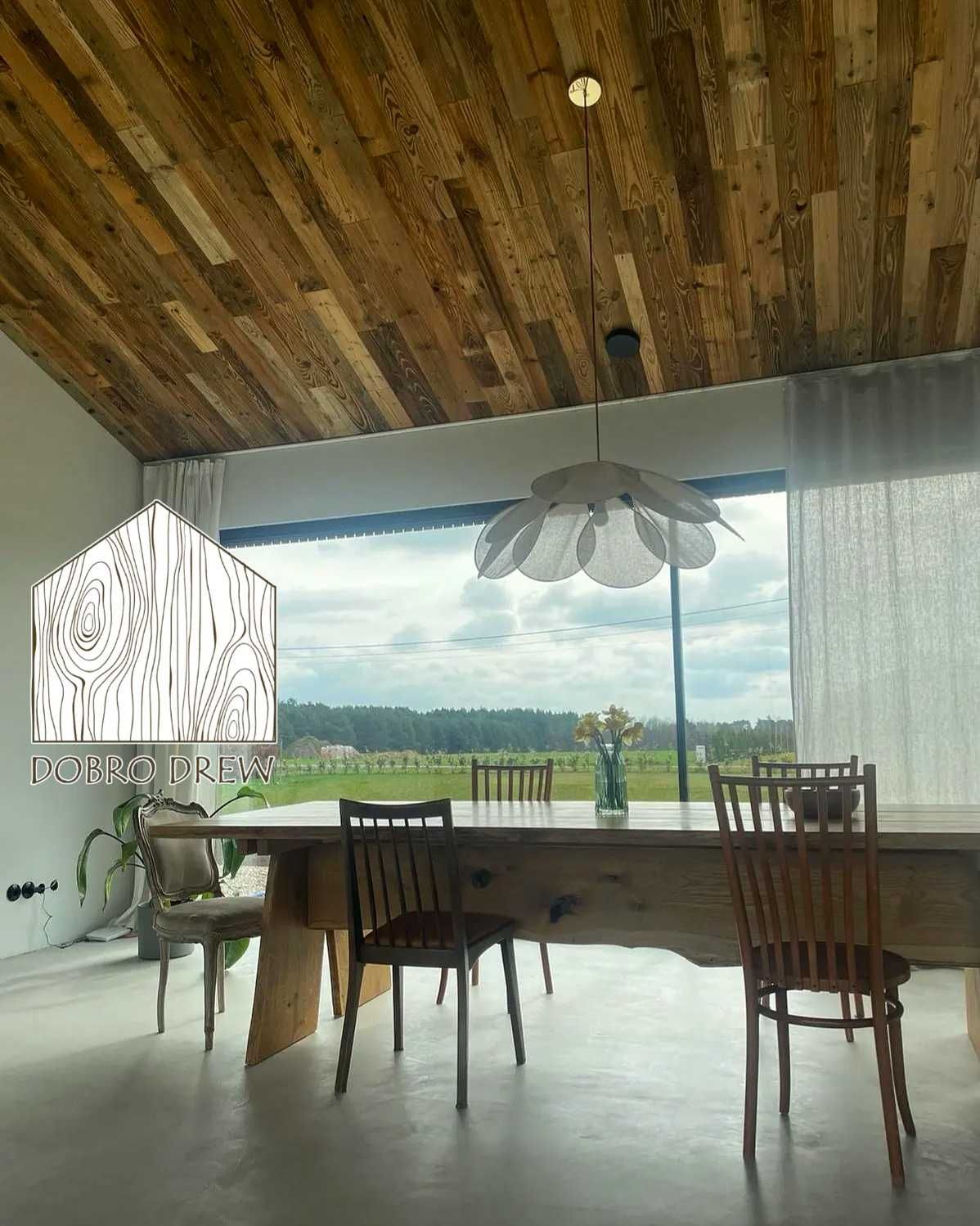 drewniane lamele stare deski drewno ścianka dekoracyjna sufit loft