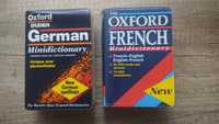 Dwie encyklopedie, słowniki The Oxford Minidictionary French German