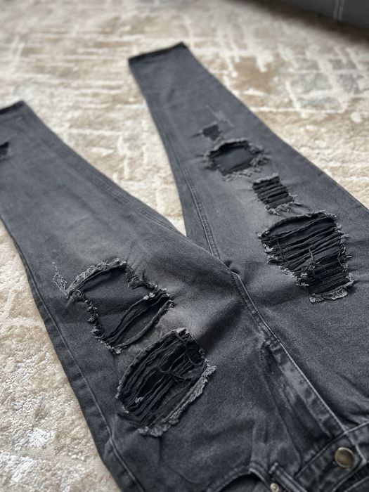 Spodnie jeansowe czarne z dziurami Boyfriend rozmiar 40 ( L )