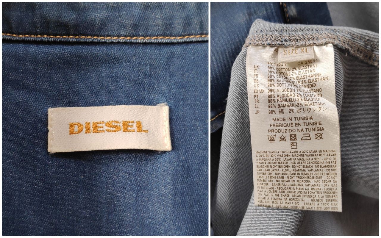 Diesel L-XL джинсовая рубашка оригинал