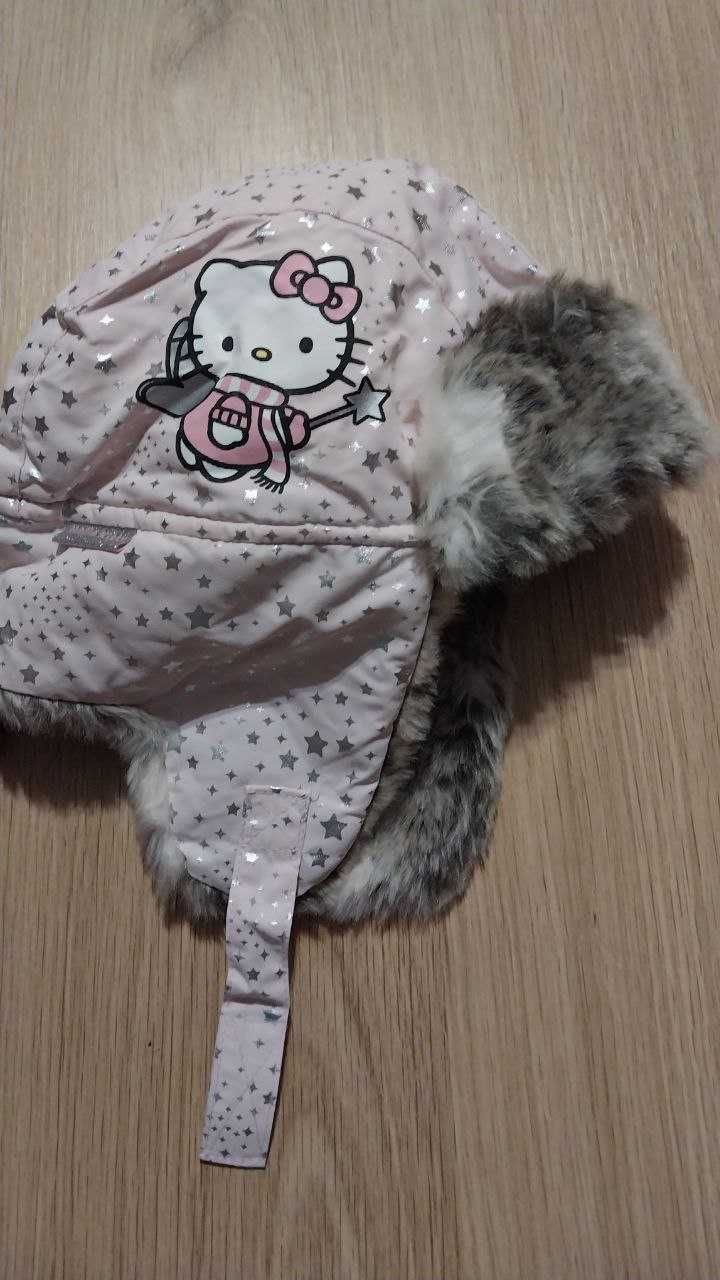 Шапка ушанка хелло китти hello kitty