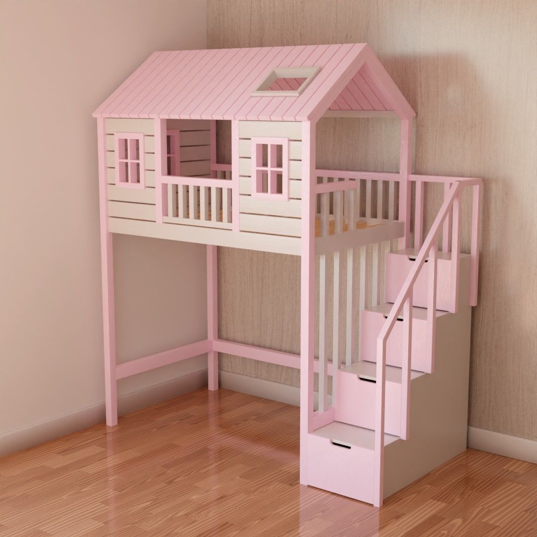 Łóżko łóżeczko piętrowe domek dla dzieci z antresolą Raty