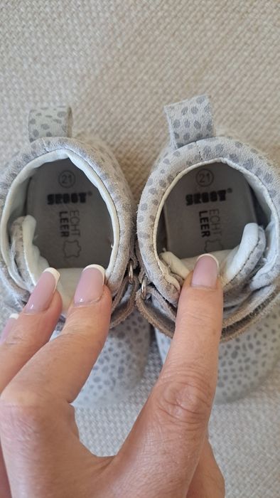 Botki skórzane  zamszowe szare 21 dla dziewczynki