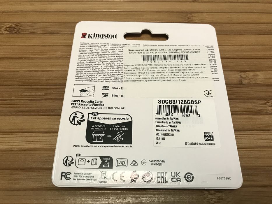 Карта памяти Kingston 128GB microSD U3 A2 Canvas Go Plus
