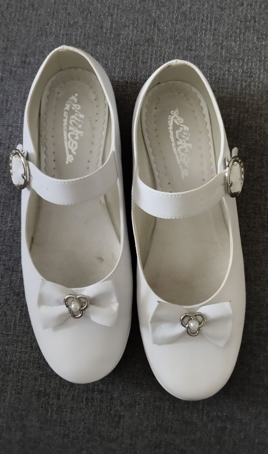 Buty komunijne dziewczęce białe nr 34