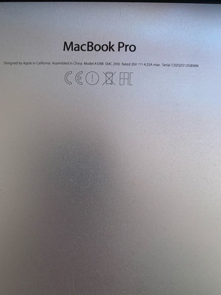 Apple MacBook Pro в чудовому стані. Модель А1398