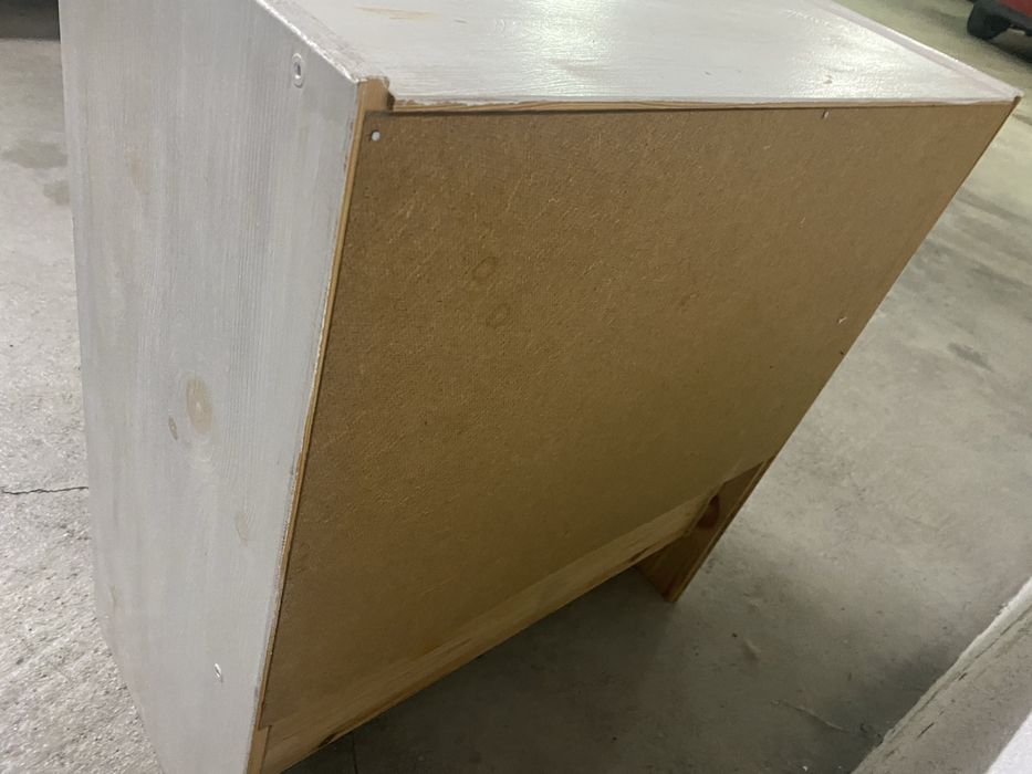 Cómoda c/3 gavetas, pinho, pintada de branco rústico, 60x59 cm