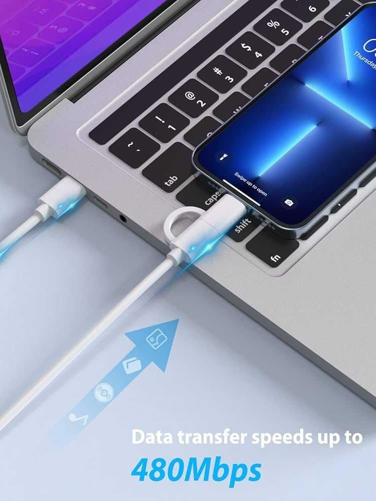 Kabel 1m USB-C - Lightning do Ładowania IPhone 8,X,11,12,13 mini, Pro