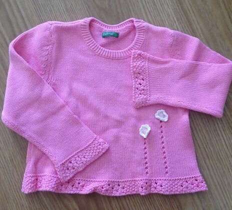 Camisola de linha rosa Benetton