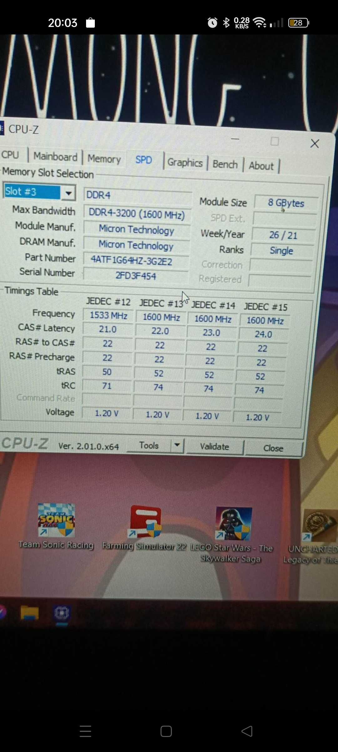 Pamięć RAM do laptopa DDR4 Micron 8 GB Nówka