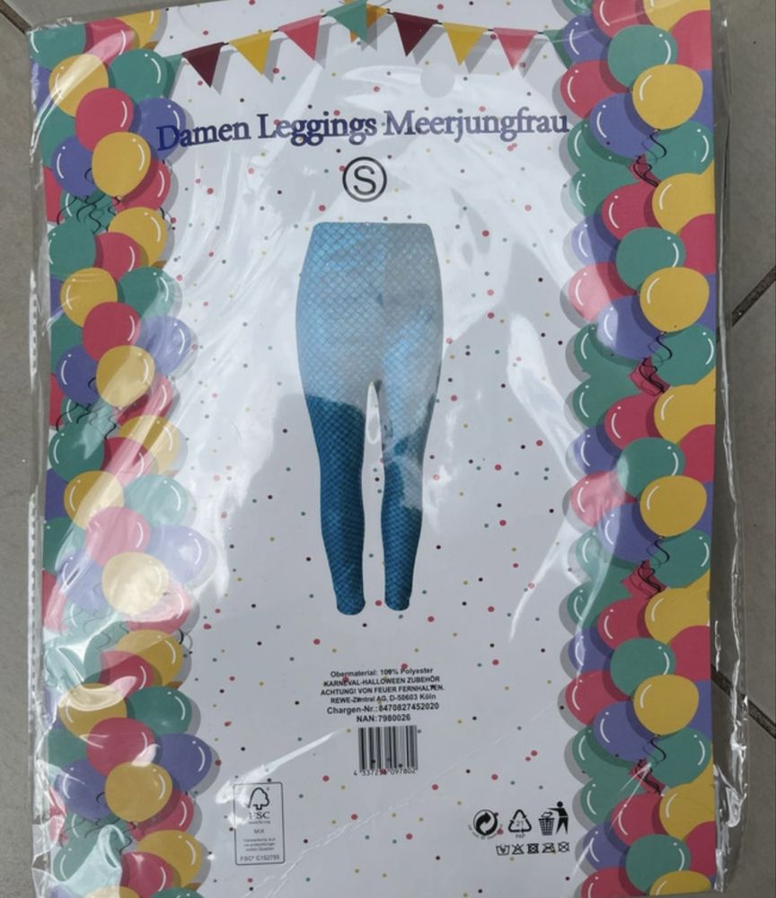 Kostium stroj dodatek Legginsy holograficzne roz.S mermaid disco lata