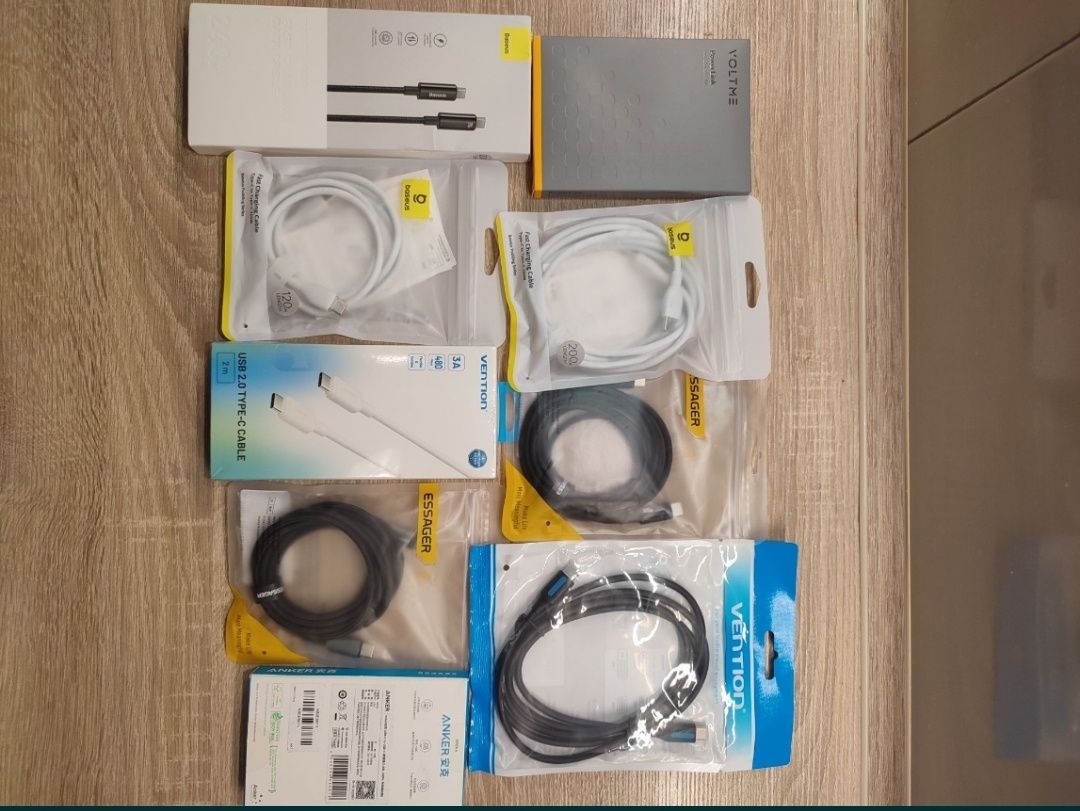 Кабелі для зарядки 1м-2м, tape c tape c, 60w, 100w, 200w