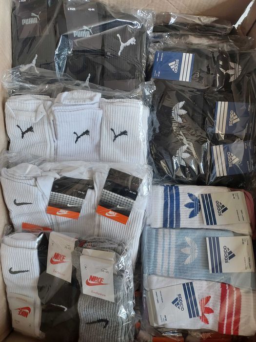 Шкарпетки високі Puma|Nike. Носки довгі Пума|Найк чорні, білі