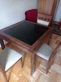 Stół rozkładany + 4 krzesła : producent Forte