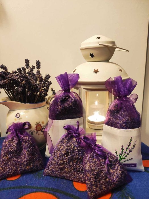 lawenda suszona woreczek - 3 szt zapach do szafy, samochodu