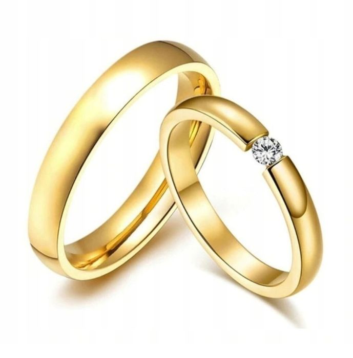 Zestaw Komplet Złotych Obrączek Ślubnych Obrączka Obrączki Męska Damsk