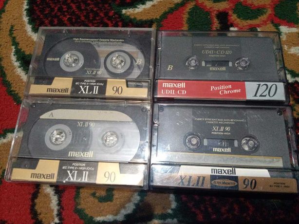 Maxell XL 2 90 , UD 2 120 аудіокасети комплект 4шт