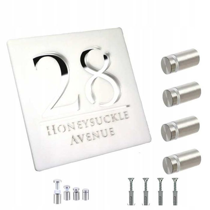 Tabliczka Adresowa Na Dom Z Numerem Nazwą Ulicy Zewnętrzna 29x29cm