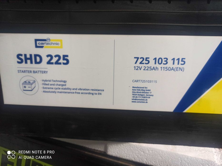 Akumulator MAN 12v 225 ah 1150 a AGM OŁOWIOWE KWASOWE