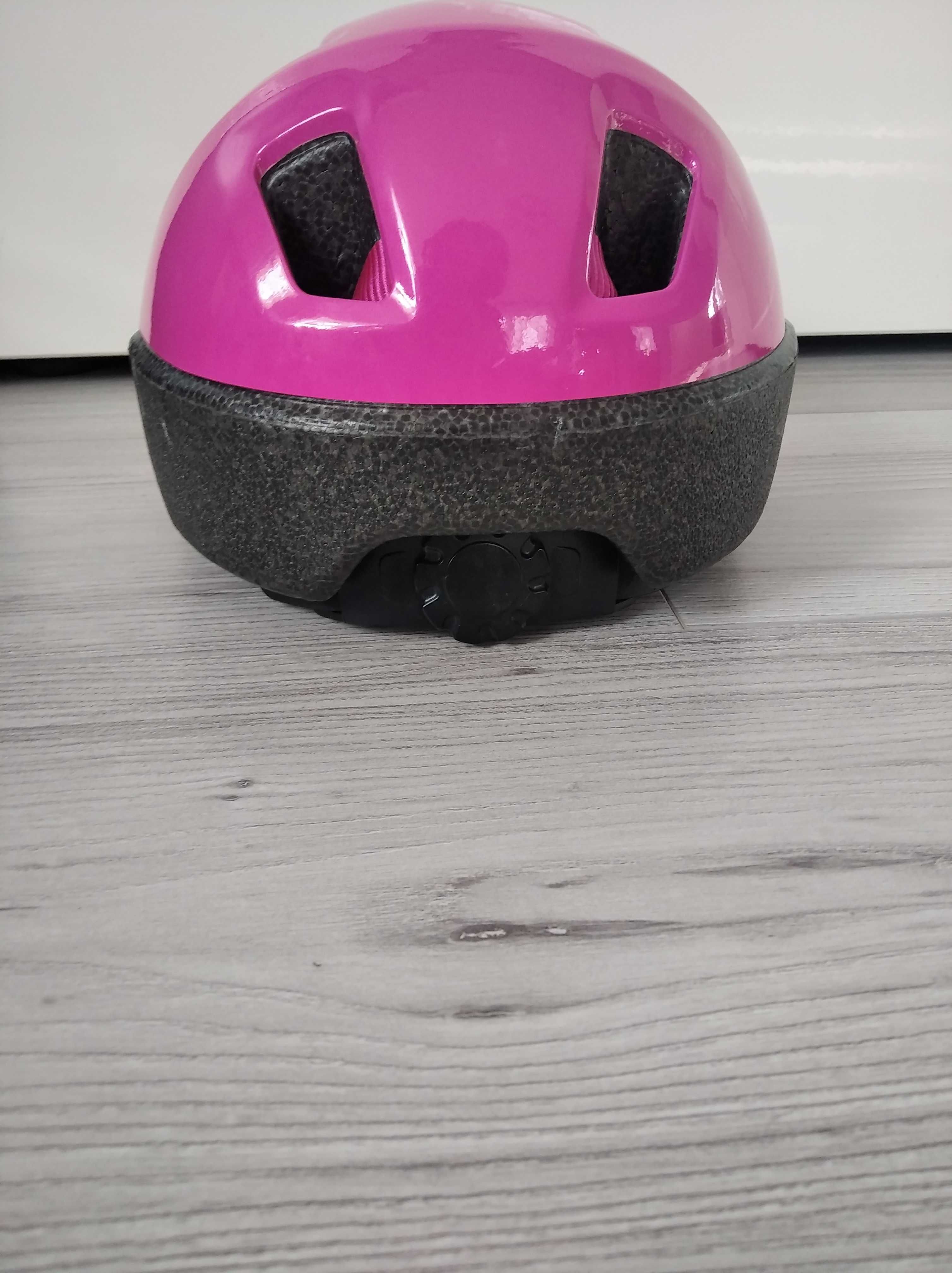 Kask rowerowy S B'twin różowy Decathlon dziewczęcy 53- 56
